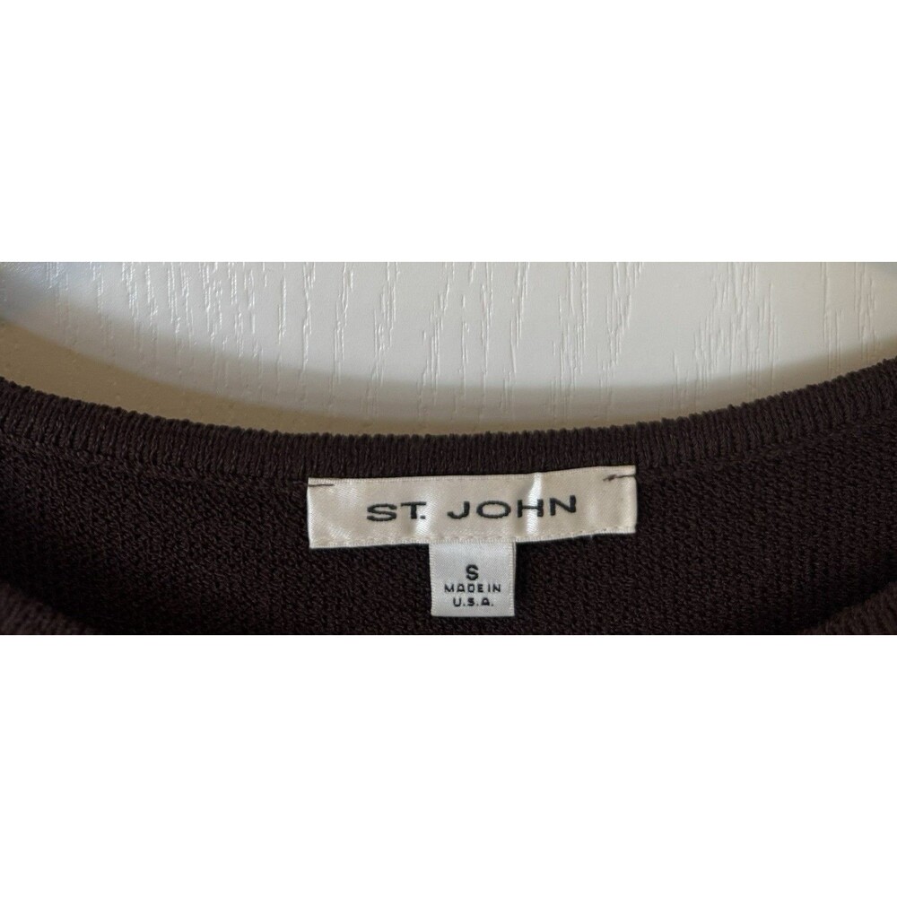 VTG . St. John Collection Women’s Classic Knit Top Size Small Brown Sleeveless - Picture 5 of 10
